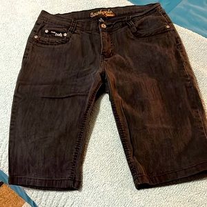 Southpole Jeans Black Bermuda Jean Shorts, Gently Used